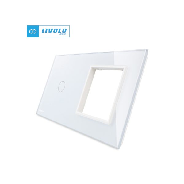 Livolo kombinirani stakleni panel 1 tipka + 1 utičnica