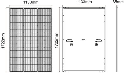 Dimenzije solarnog panela